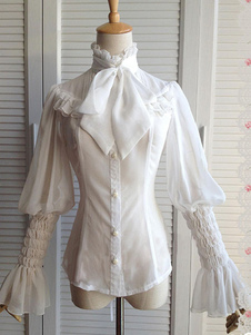 Lolita Chemisier doux en chiffon impression avec dentelle