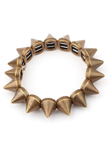 Bracelet à rangée unique métallique punk géométrique sans fermoir