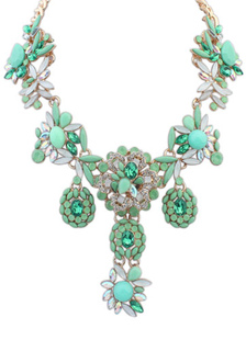 Délicat Collier métallique élégant et luxueux avec strass rhinestone fermoir homard