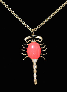 Fascinant Collier en résine style européen avec strass fermoir homard