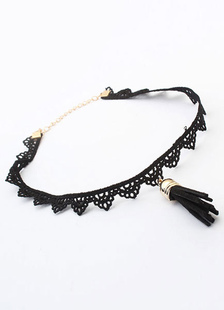 Doux Collier en nylon style européen frangé sans pierreries fermoir homard
