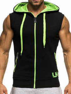 Sweat à capuche sans manches fermeture éclair sweatshirt