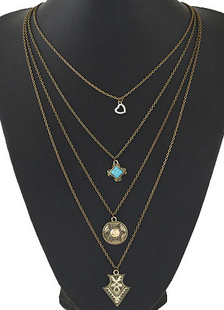 Vintage collier géométrique en couches