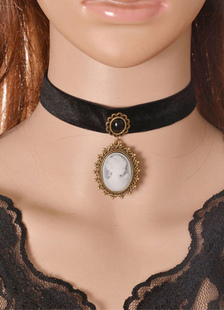 Unique Collier en résine style européen avec dentelle fermoir homard