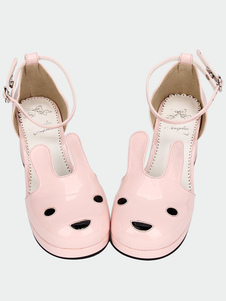 Lolita rose mignon poney Chunky talons sandales cheville courroies animaux tête de forme
