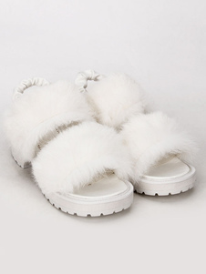 Carré de blanc Lolita sandales talons Vamp