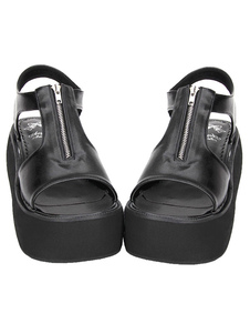 Gothic Lolita noir mat sandales plate-forme glissière conçu