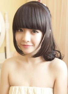 Extension de cheveux noire en fibre résistante à la chaleur dégradé