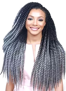 Toussaint Cosplay Perruque grise moyenne dégradé en fibre résistante à la chaleur frisée