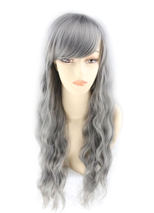 Toussaint Cosplay Perruque grise dégradé en fibre résistante à la chaleur droite