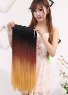 Extension de cheveux en fibre résistante à la chaleur dégradé