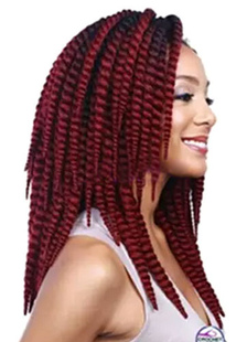 Toussaint Cosplay Perruque parfaite moyenne bordeaux dégradé en fibre résistante à la chaleur frisée