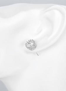 Boucles d'oreilles d??cor de mariage sp??cial m??tallique argent