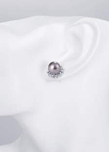 Boucles d'oreilles d??cor de mariage sp??cial m??tallique ivoire