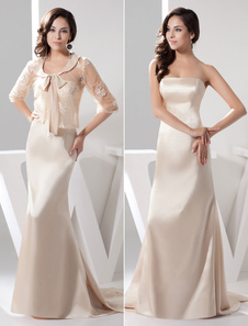 Robe de mariée de Mère de la sirène Chaple Train perlage Satin de partie avec la veste dentelle