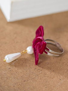 Lolita rouge foncé bague perle pendentif