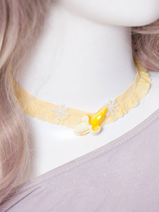 Poly/coton jaune mélange Lolita Choker Decor sucré