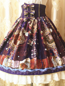 Jupe Lolita douse excellente en polyester impression avec noeud