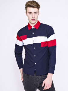 Chemise casual en coton mélangé manches longues