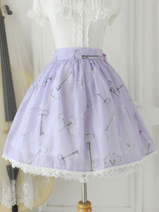 Jupe Lolita douse parfaite en organza impression avec noeud