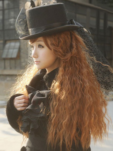 Perruque Lolita marron clair Simulation longue boucles fibre résistant à la chaleur