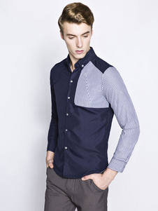 Chemise casual en coton mélangé manches longues