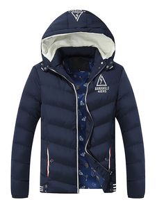 Manteau à capuchon Slim Parka Veste homme en noir/kaki/bleu/rouge