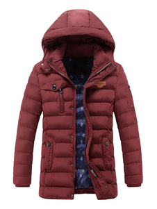 Manteau à capuchon à capuche Parka veste pour les hommes en noir/kaki/bleu/Bordeaux