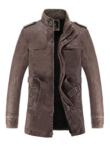 Slim Blouson attrayant Stand collier Trench Coat en coton