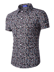 Vêtements de dessus manches courtes chemise Casual pour hommes imprimé