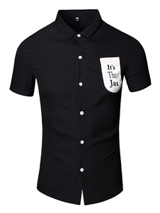 Chemise noire manches courtes pour hommes Cool Street Outwear