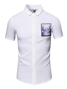 Chemise manches courtes base d’homme en noir/blanc/bleu