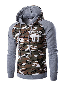 Sweat à capuche pour hommes Sweat à capuche avec poche frontale camouflage