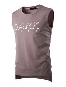 T-shirt sans manches de masculine réservoir mince en Coffe/bleu/blanc