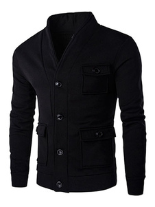 Noir blanc Jakcet d’été pour hommes Stand col du manteau