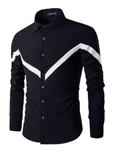 Cool Slim Shirt en noir et blanc pour les hommes avec des rayures