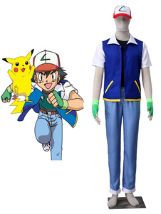 Pocket Monster Pokemon Go Halloween Ash Ketchum Cosplay Costume