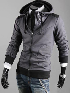 Zip Up Hoodie Jersey Hooded Jacket pour homme Slim Fit