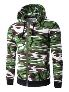 Sweat classique en coton vert forêt camouflage