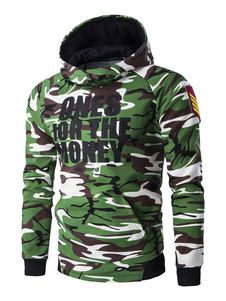 Sweat beau en coton vert forêt camouflage