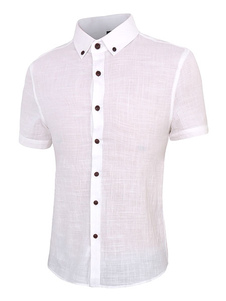 Chemise blanche coton court Sleevs bleu/gris/rose formelle les chemises pour hommes