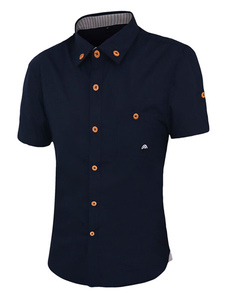 Courtes boutonnées manches de chemises col Bourgogne/vert/blanc/bleu