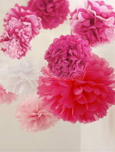 Fleur rouge boule mariage fleur décoration papier boule 5 pièce