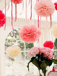 Boule de papier fleur ballon mariage fleur décoration 5 pièce