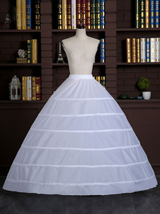 Robe pleine jupon blanc Slip Polyester 3 couches 6-Hoop jupe longue