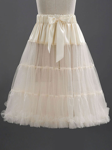 Keen-longueur jupon désossé dualiste Tulle jupe courte