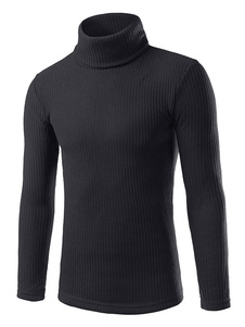 Roll cou pull Pullover Slim Fit tricots masculine en gris/Bourgogne/noir/blanc