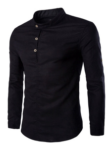 Manches longues chemise pull hommes en Marine/vert/noir