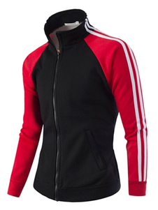 Veste Blouson Zip hommes Up Sweatshirt avec contraste manches col haut