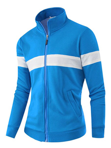 Zip veste bleue masculine Up Casual Outwear veste Sweatshirt